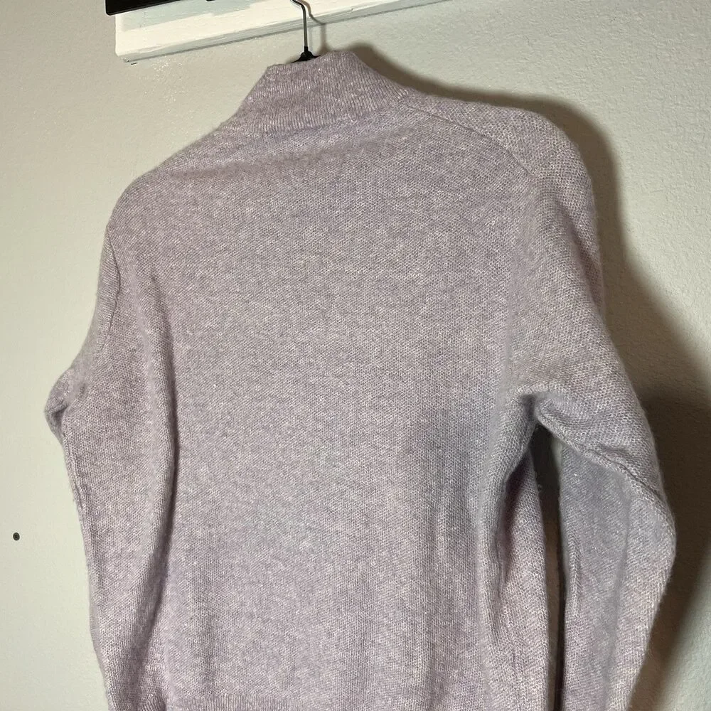 Peter Millar 1/4 Zip Sweater Pullover Cashmere Linen Blend Mens Large Purple